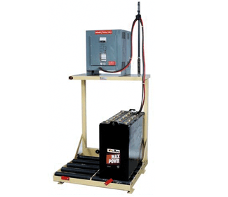 Battery Roller Service Stands with Charger Shelf - Double or Triple - Forklift Training Safety Products